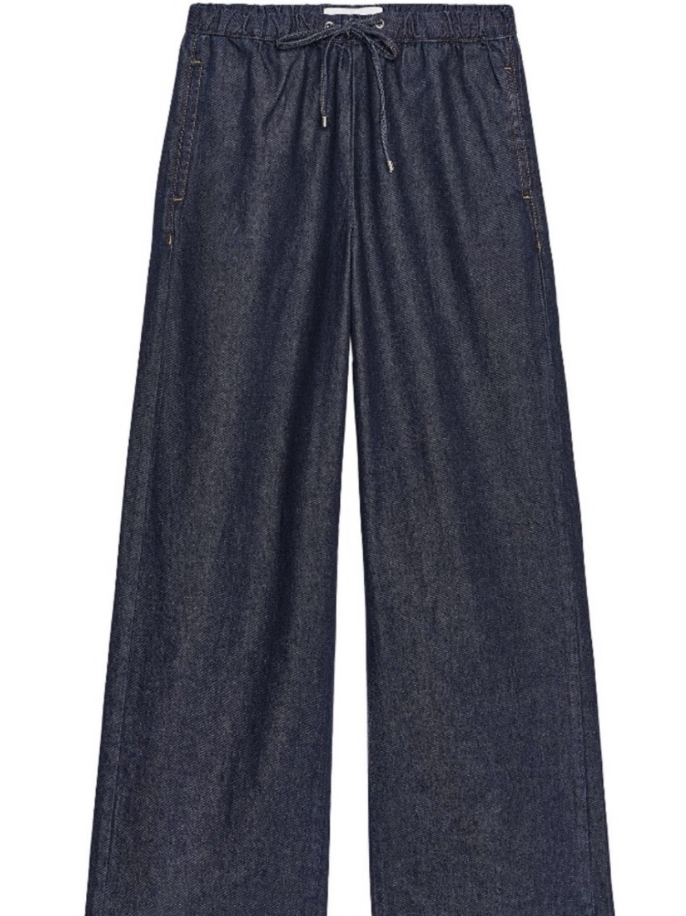 Zara Dark Blue Wide-Leg Drawstring. Joggers
